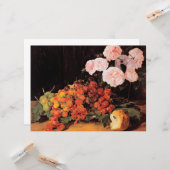 Stillleben mit Rose, Erdbeeren und Brot Karte (Vorderseite/Rückseite Beispiel)