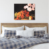 Stillleben mit Rose, Erdbeeren und Brot Leinwanddruck (Insitu (Schlafzimmer))