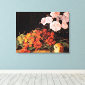 Stillleben mit Rose, Erdbeeren und Brot Leinwanddruck (Insitu (Holzboden))