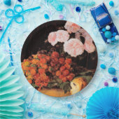 Stillleben mit Rose, Erdbeeren und Brot Pappteller (Party)