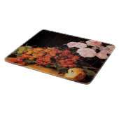 Stillleben mit Rose, Erdbeeren und Brot Schneidebrett (Ecke)