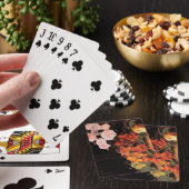 Stillleben mit Rose, Erdbeeren und Brot Spielkarten (In Situ)