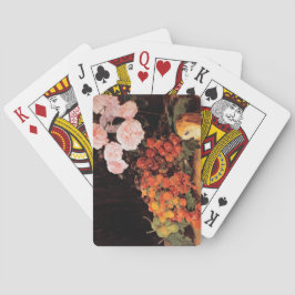 Stillleben mit Rose, Erdbeeren und Brot Spielkarten
