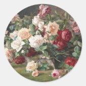 Stillleben mit Rose Runder Aufkleber (Vorderseite)