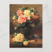 Stillleben mit Rose und Himbeeren, Postkarte (Vorderseite)