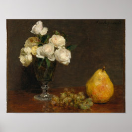 Stillleben mit Rose und Obst Henri Fantin-Latou Poster