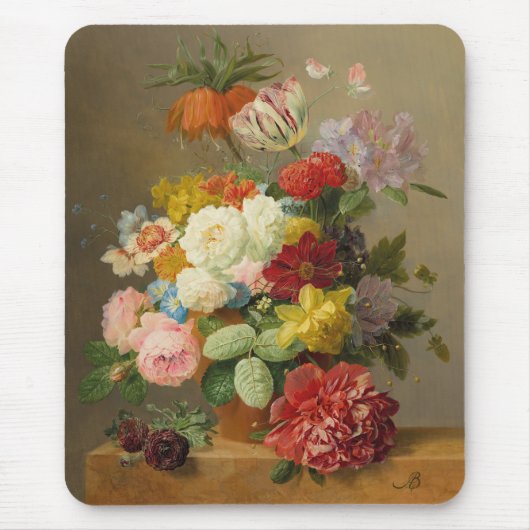 Stillleben mit Rose und Peonies - Bloemers A. Mousepad (Vorne)