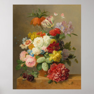 Stillleben mit Rose und Peonies - Bloemers A. Poster