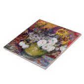 Stillleben mit Rose und Sonnenblumen - Van Gogh Fliese (Seite)