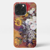Stillleben mit Rose und Sonnenblumen - Van Gogh iPhone Hülle (Rückseite)