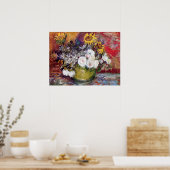 Stillleben mit Rose und Sonnenblumen - Van Gogh Poster (Küche)