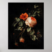 Stillleben mit Rose von Elias van den Broeck Poster (Vorne)