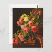 Stillleben mit Rose von Waldmuller Postkarte (Vorne/Hinten)