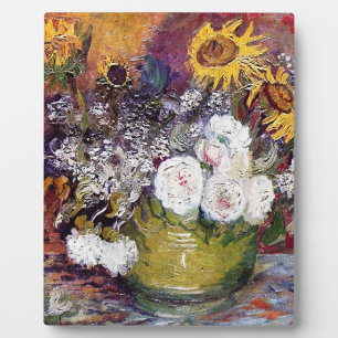 Stillleben mit Rosen und Sonnenblumen - Van Gogh  Fotoplatte