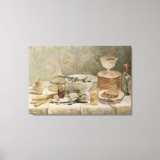 Stillleben mit Salat Leinwanddruck (Vorderseite)