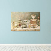 Stillleben mit Salat Leinwanddruck (Insitu (Holzboden))