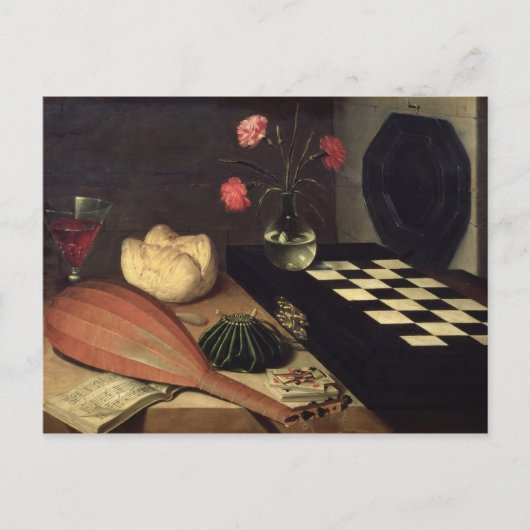 Stillleben mit Schachbrett, 1630 Postkarte (Vorderseite)
