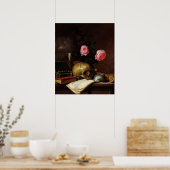 Stillleben mit Schädel Poster (Küche)