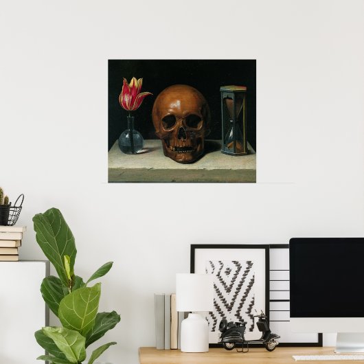 Stillleben mit Schädelplakat Poster (Heimbüro)