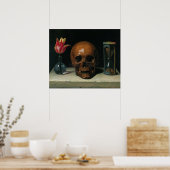 Stillleben mit Schädelplakat Poster (Küche)