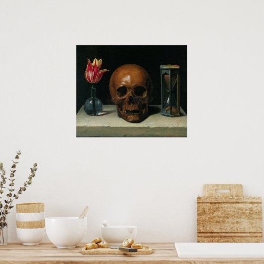 Stillleben mit Schädelplakat Poster (Küche)