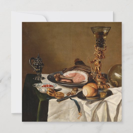 Stillleben mit Schinken, Büchern und Zierschiffen (Vorderseite)