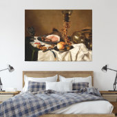 Stillleben mit Schinken, Büchern und Zierschiffen Leinwanddruck (Insitu (Schlafzimmer))