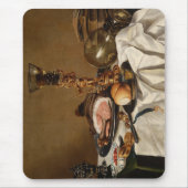 Stillleben mit Schinken, Büchern und Zierschiffen Mousepad (Vorne)