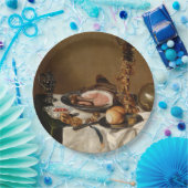 Stillleben mit Schinken, Büchern und Zierschiffen Pappteller (Party)