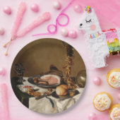 Stillleben mit Schinken, Büchern und Zierschiffen Pappteller (Party)