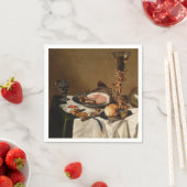 Stillleben mit Schinken, Büchern und Zierschiffen Serviette (Beispiel)