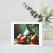 Stillleben mit Silber und Birnen, Postkarte (Stehend Vorderseite)