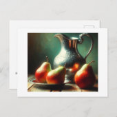 Stillleben mit Silber und Birnen, Postkarte (Vorne/Hinten)