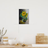 Stillleben mit Sonnenblumen Acrylmalerei Poster (Küche)