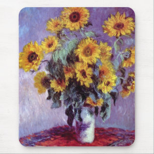 Stillleben mit Sonnenblumen durch Claude Monet Mousepad