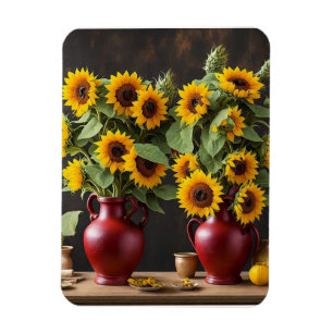 Stillleben mit Sonnenblumen Magnet
