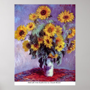 Stillleben mit Sonnenblumen von Claude Monet Poster