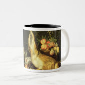 Stillleben mit Spiel und Frucht Zweifarbige Tasse (VorderseiteRechts)