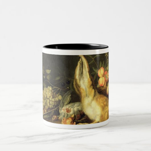 Stillleben mit Spiel und Frucht Zweifarbige Tasse (Mittel)