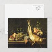 Stillleben mit Spiel und Obst Postkarte (Vorne/Hinten)