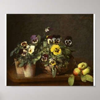Stillleben mit Stiefmütterchen von Henri Fantin-La Poster