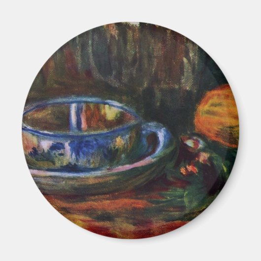 Stillleben mit Tasse von Pierre-Auguste Renoir Magnet (Vorne)