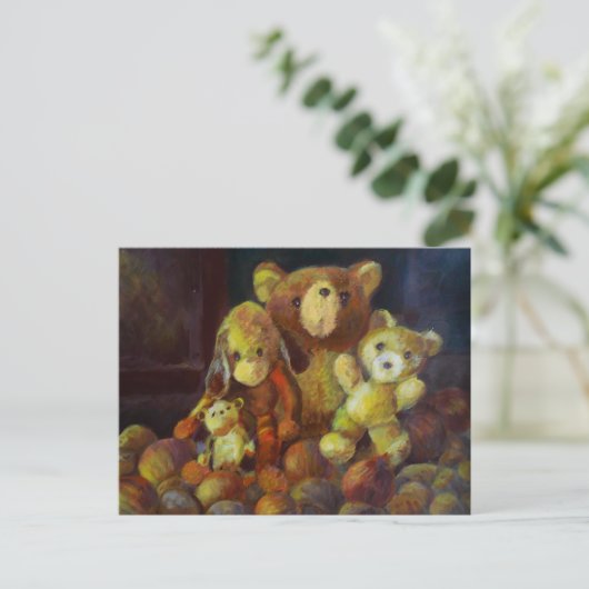 Stillleben mit Teddy Bears Postkarte (Stehend Vorderseite)