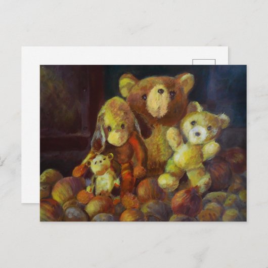 Stillleben mit Teddy Bears Postkarte (Vorne/Hinten)