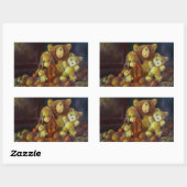 Stillleben mit Teddy Bears Rechteckiger Aufkleber (Blatt)