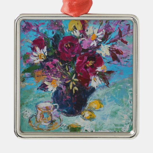 Stillleben mit Tee-Schale 2013 Silbernes Ornament (Vorne)
