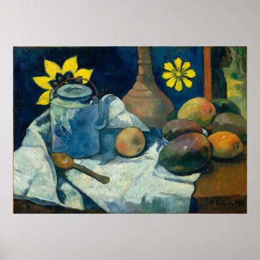 Stillleben mit Tee und Obst - Paul Gauguin Poster (Vorne)