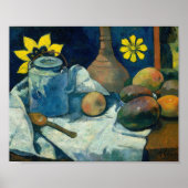 Stillleben mit Teekanne und Obst | Paul Gauguin Poster (Vorne)