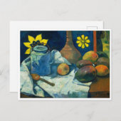 Stillleben mit Teekanne und Obst, Paul Gauguin Postkarte (Vorne/Hinten)