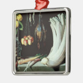Stillleben mit toten Vögeln, Frucht und Silbernes Ornament (Links)